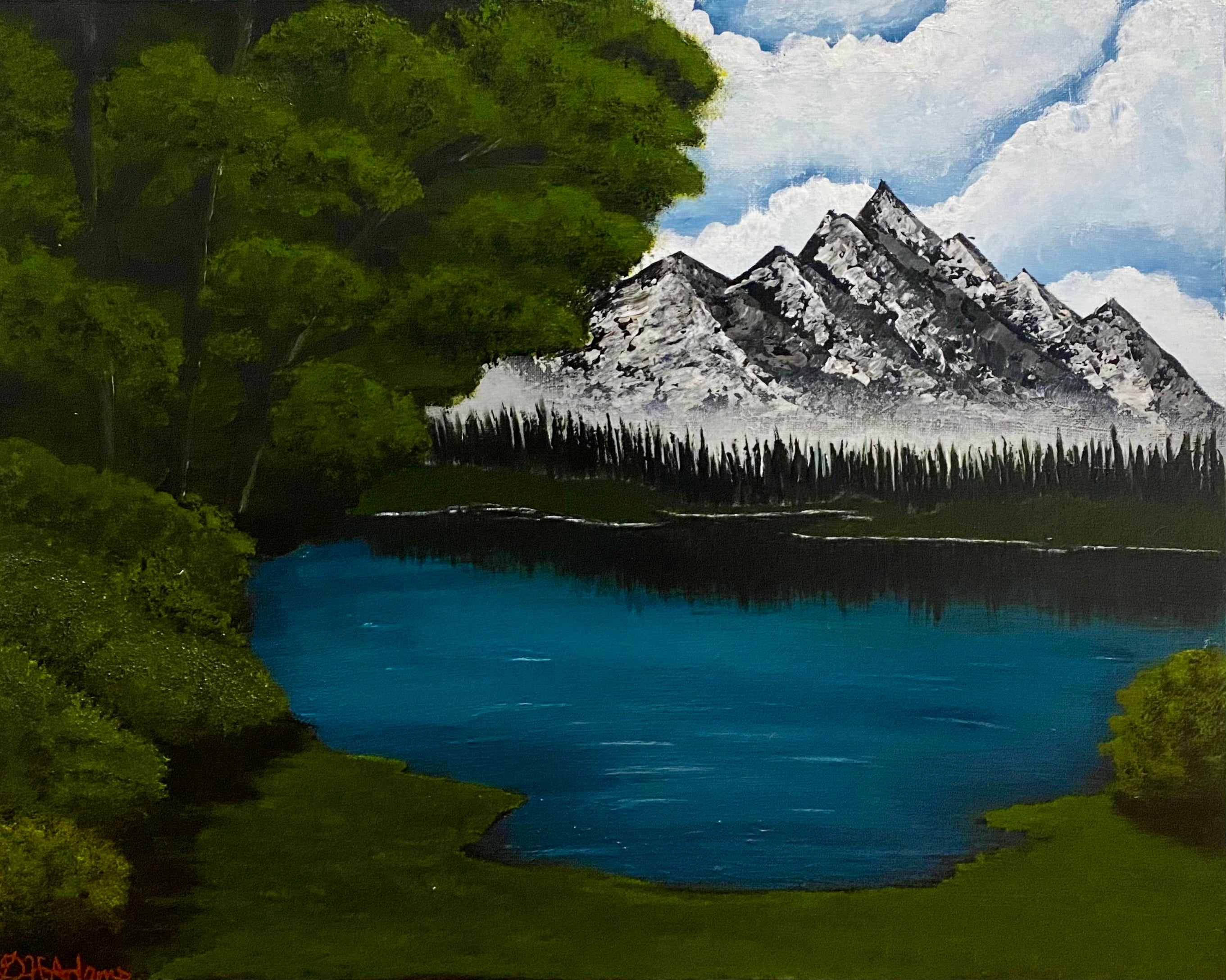 Whispers of the Alpine Silence - Original Acrylic Painting