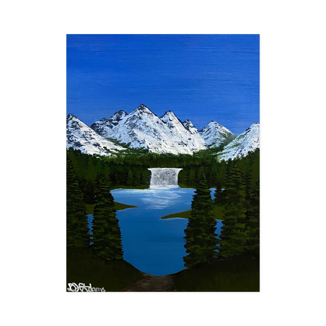 Crowned in Eternal Snow - Original Acrylic Painting