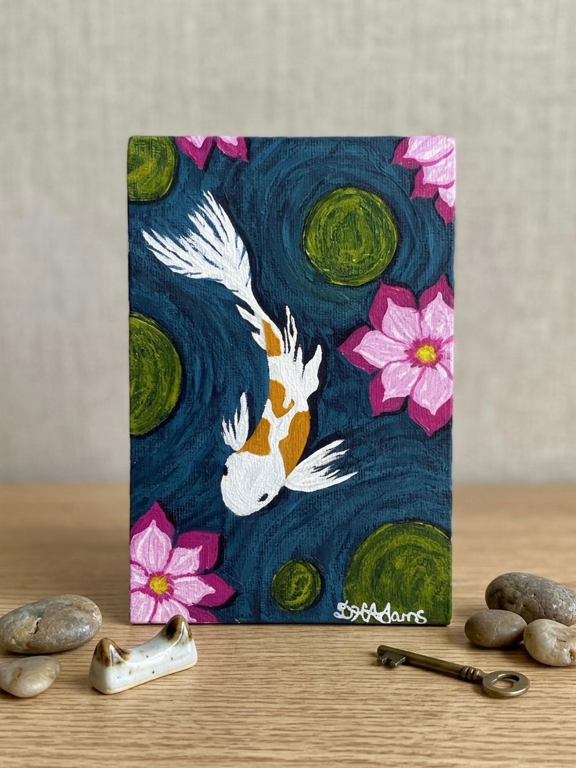 Guardian of the Pink Lotus - Original Acrylic Painting