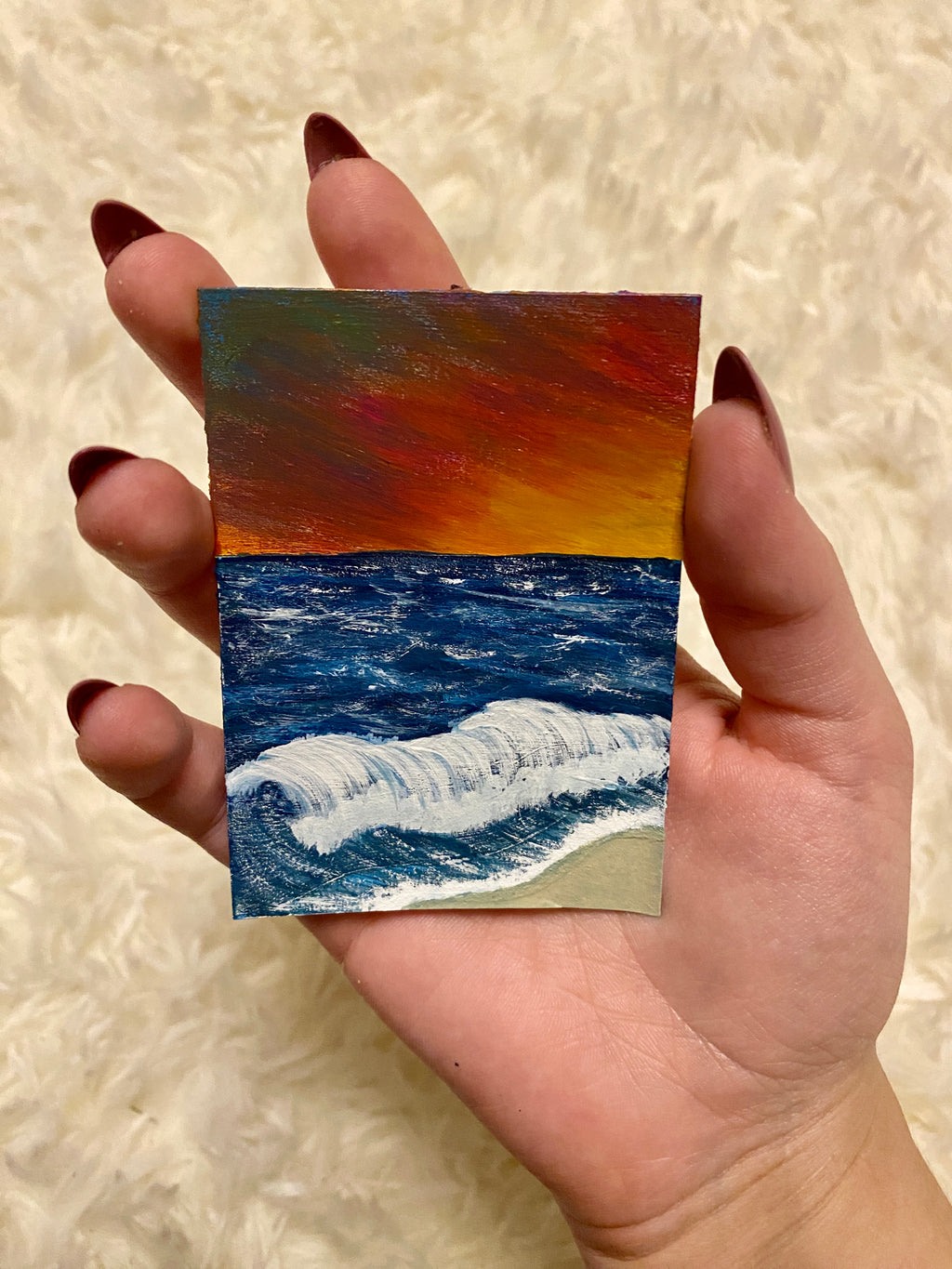 Embers Over the Inlet - Original ACEO Art Card