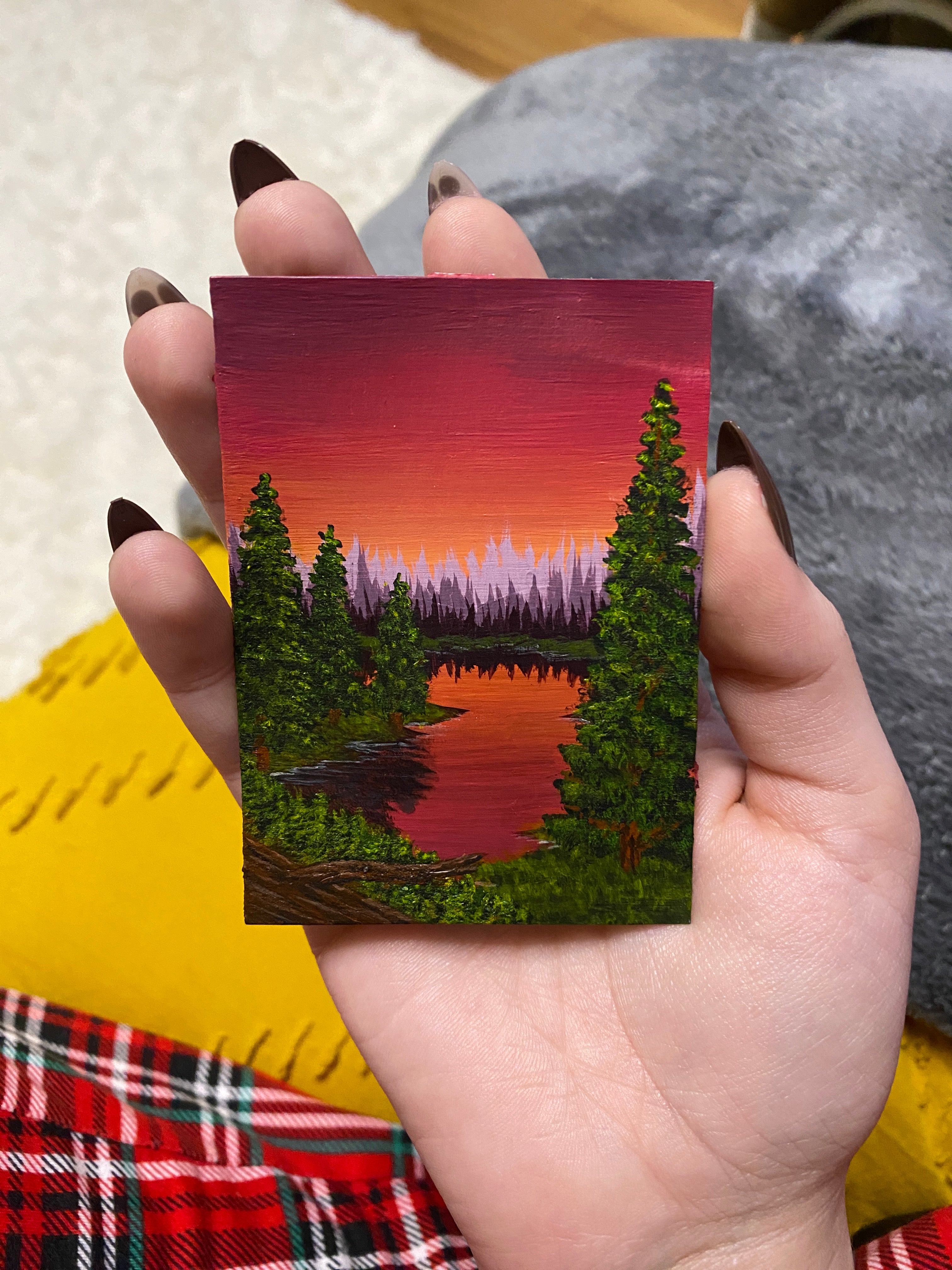 The Crimson Veil - Original ACEO Art Card