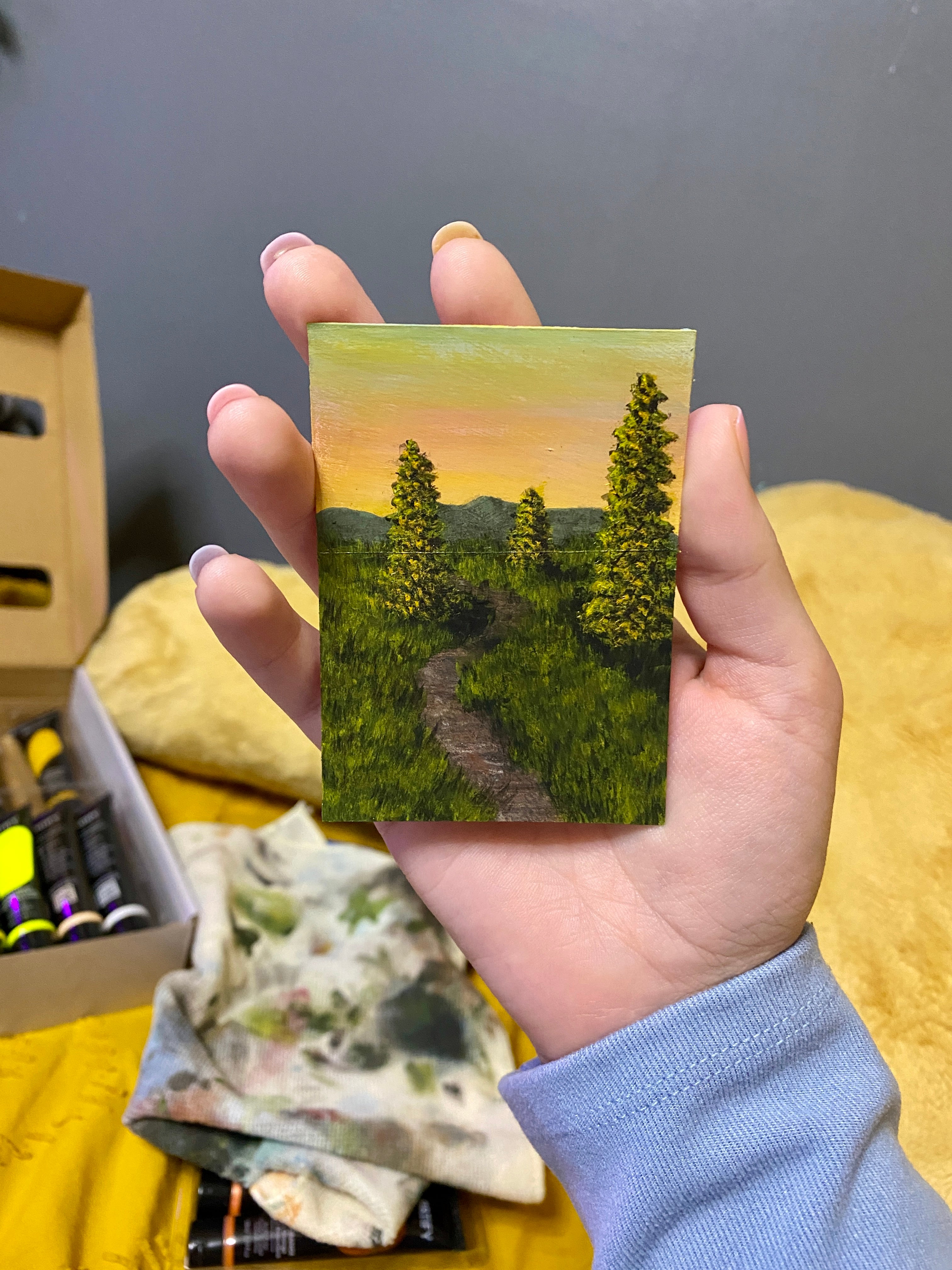 Morning in the Meadow - Original ACEO Art Card