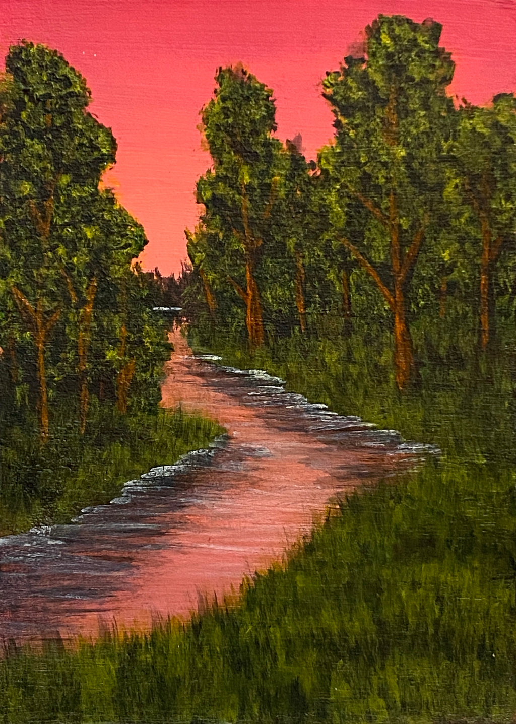 Crimson Creek Canopy - Original ACEO Art Card