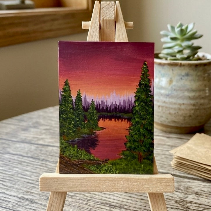 The Crimson Veil - Original ACEO Art Card