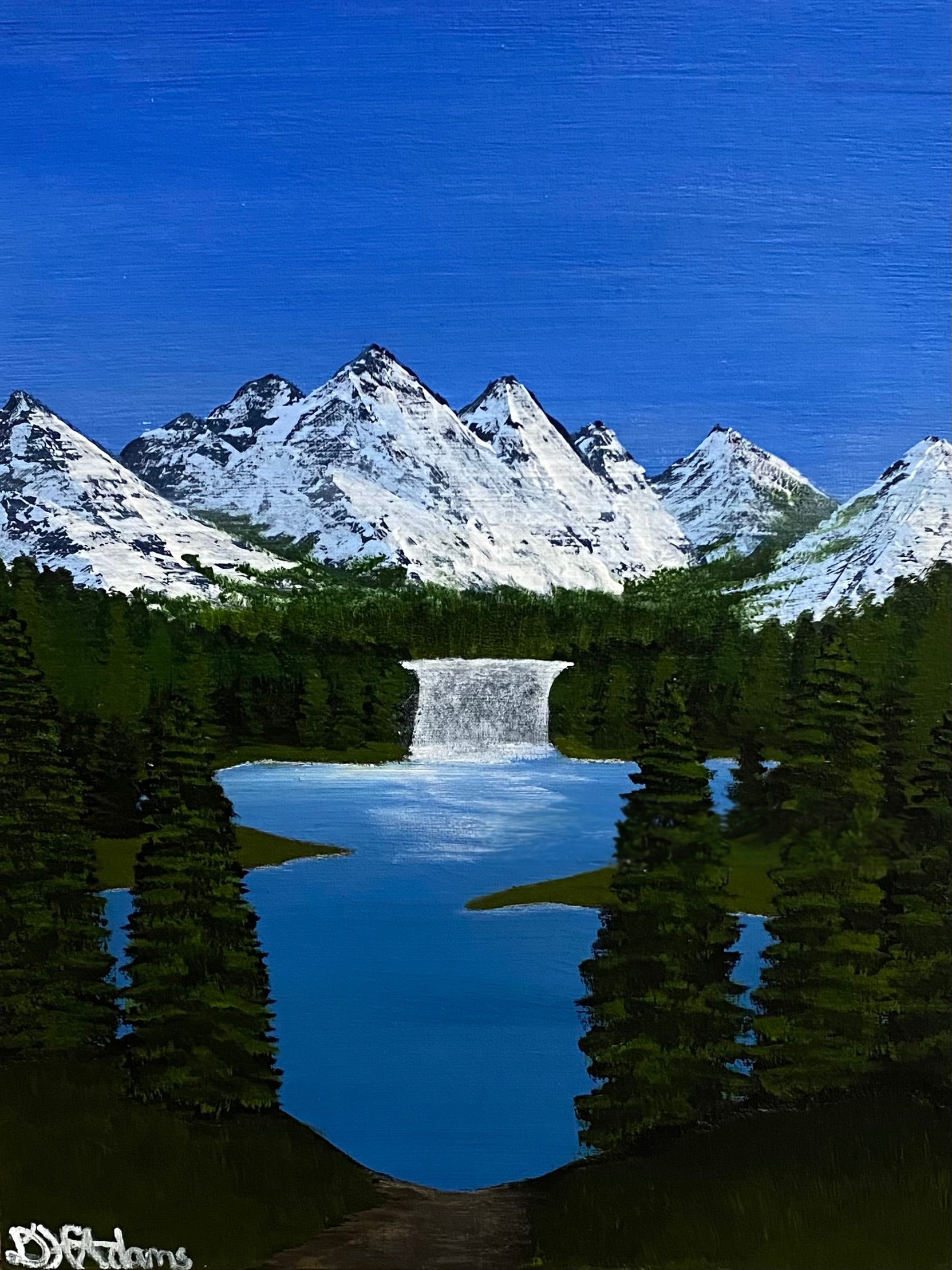 Crowned in Eternal Snow - Original Acrylic Painting