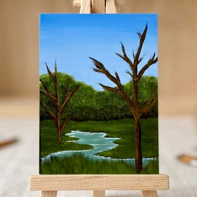 Something Waits Beyond the Green - Original ACEO Art Card
