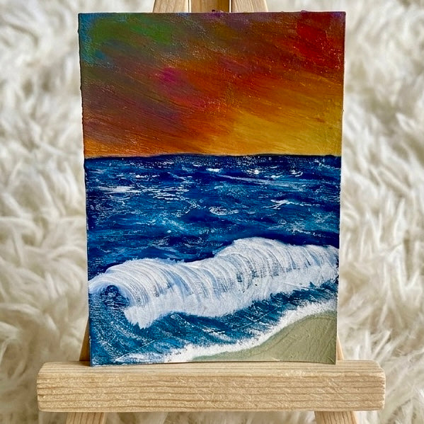 Embers Over the Inlet - Original ACEO Art Card