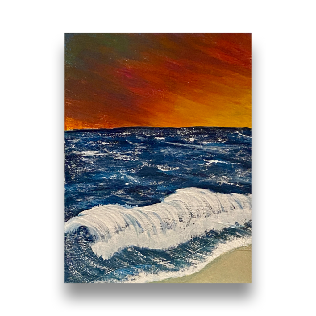Embers Over the Inlet - Original ACEO Art Card