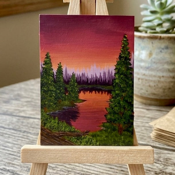 The Crimson Veil - Original ACEO Art Card