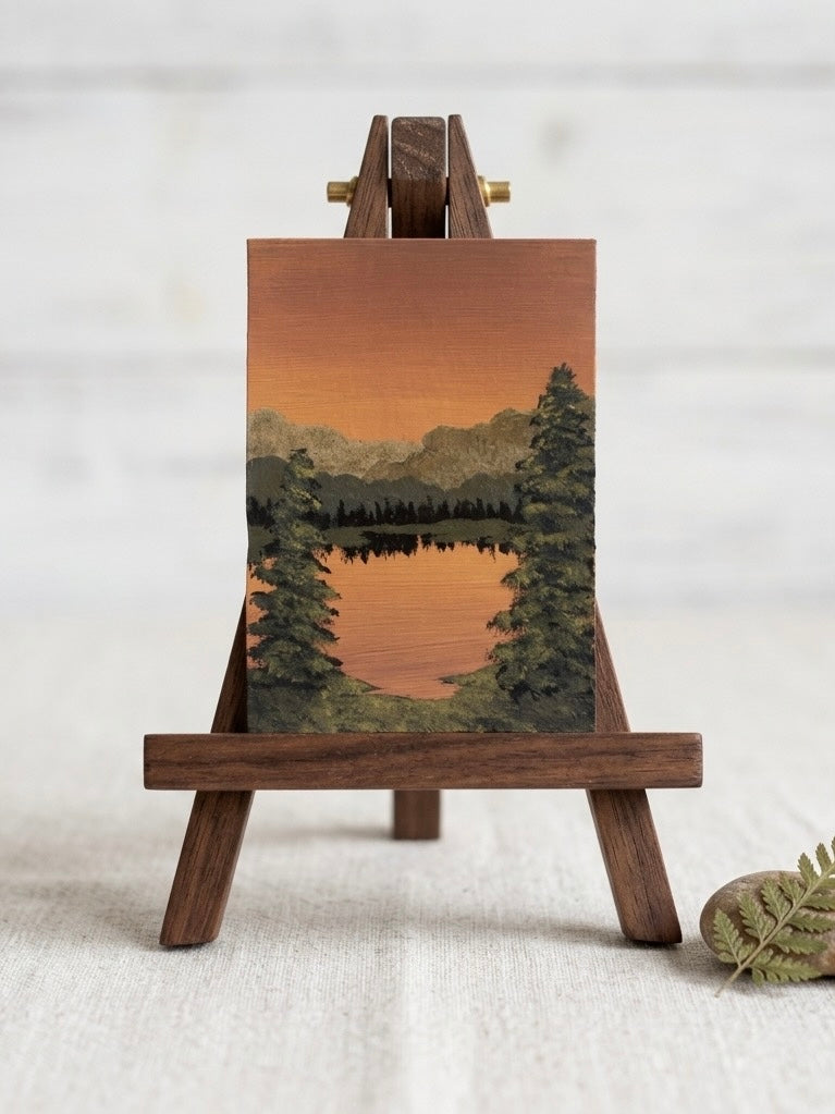 Echoes Beneath an Amber Sky - Original ACEO Art Card