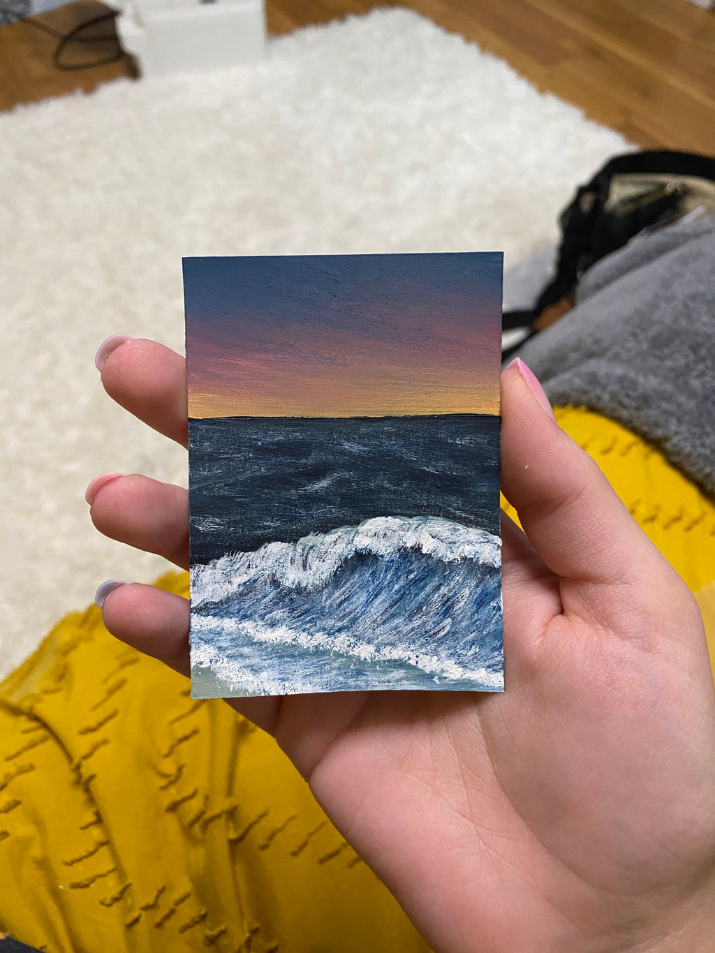 Daybreak on the Deep - Original ACEO Art Card