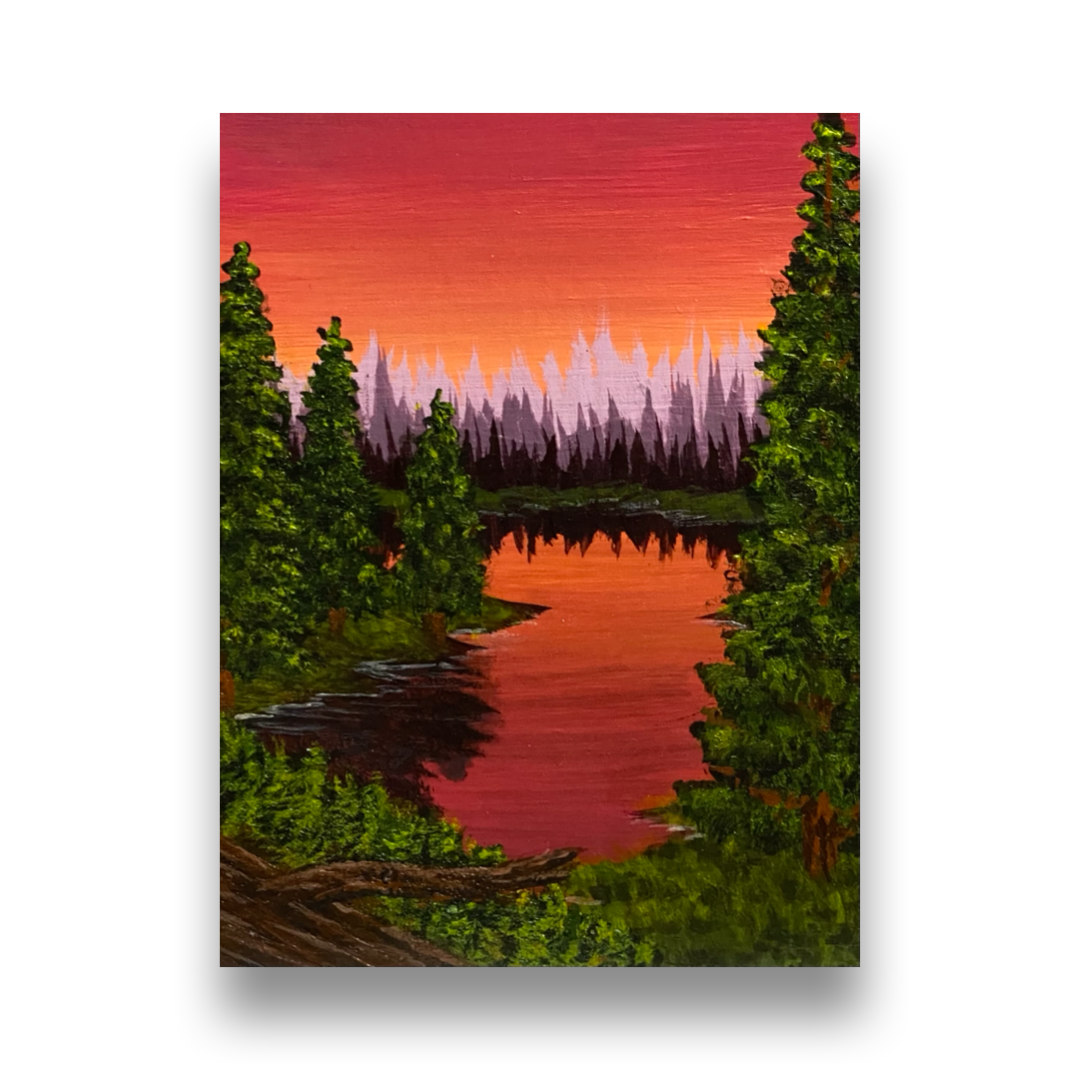 The Crimson Veil - Original ACEO Art Card